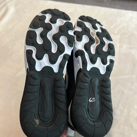 Nike Air Max 270 React Black and White Sneakers - Picture 6 of 7